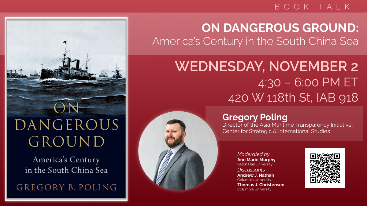 Gregory Poling, Dir of Asia Maritime Transparency Initiative, CSIS