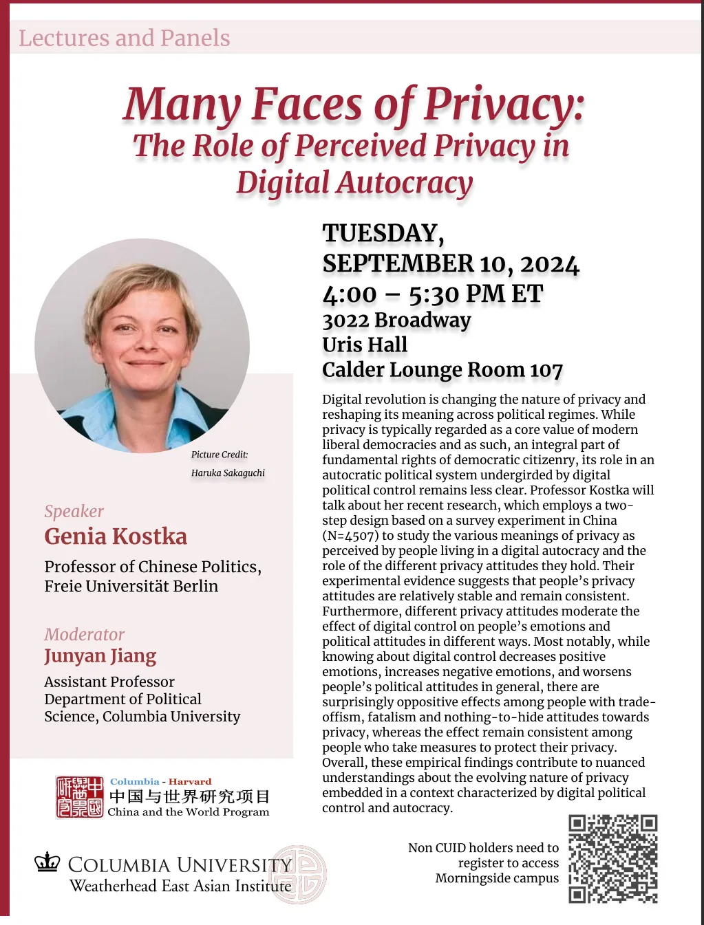 2024.09.10 -  Many Faces of Privacy_flyer New Location with QR Code