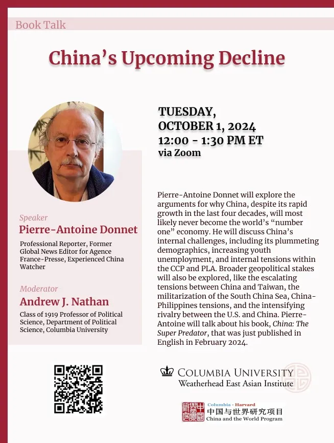 2024.10.01 - China's Upcoming Decline_flyer wit Pierre Antonie Donnet