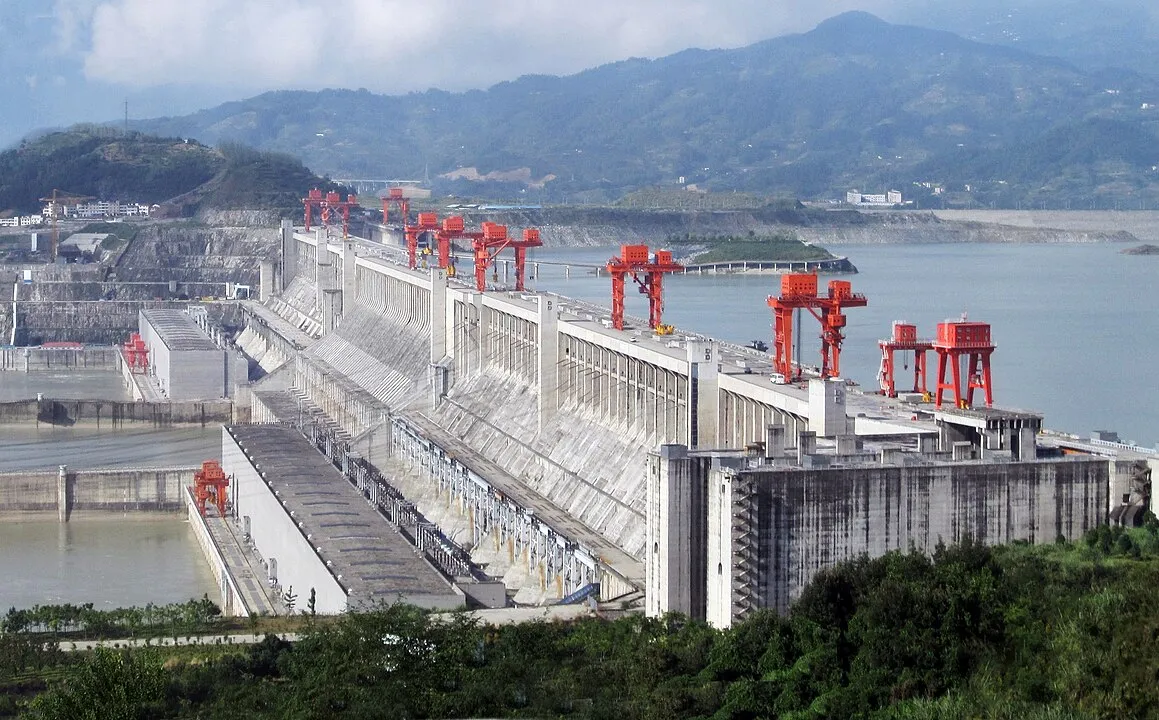 The Three Gorges Dam on the Yangtze River, China.

