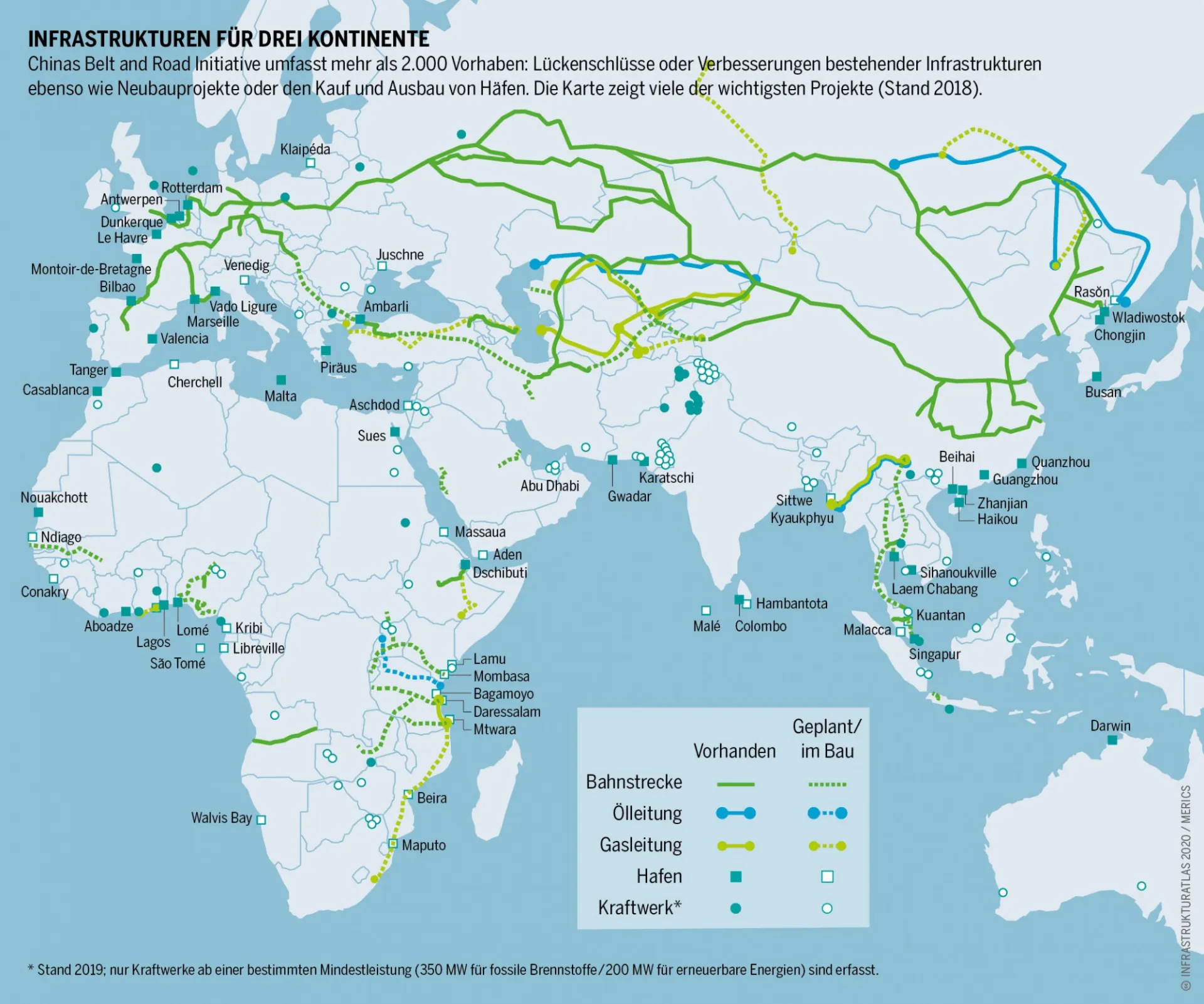China Belt Road Initiative in German BRI OBOR Map 2018