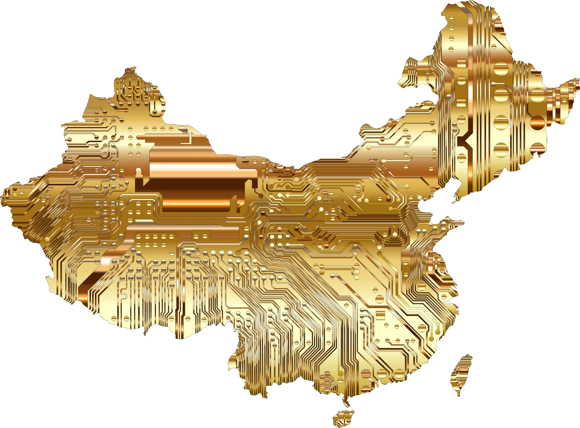 China Map as  a SMIC Chip