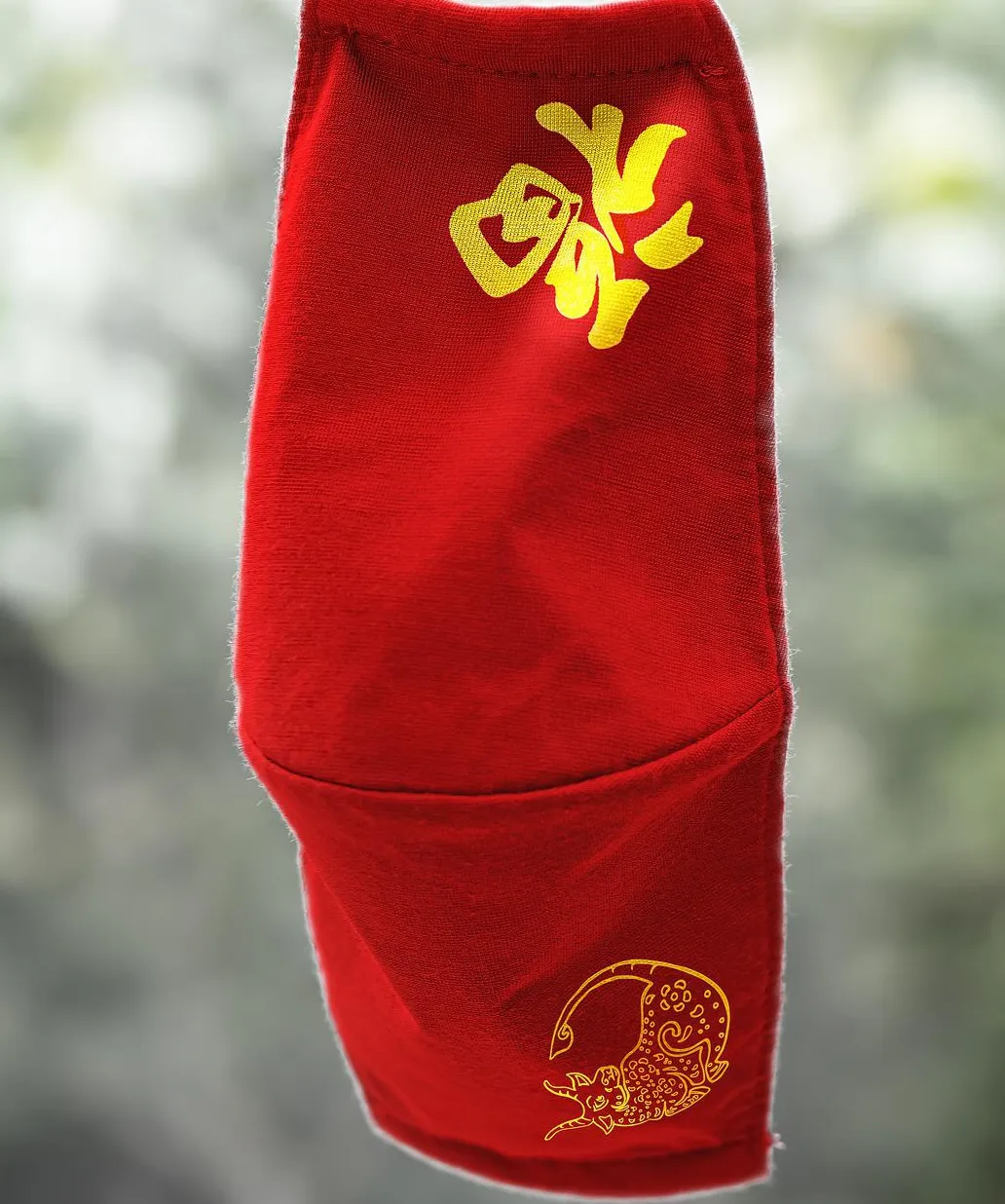 China Red Mask hanging Covid Post and Int Order