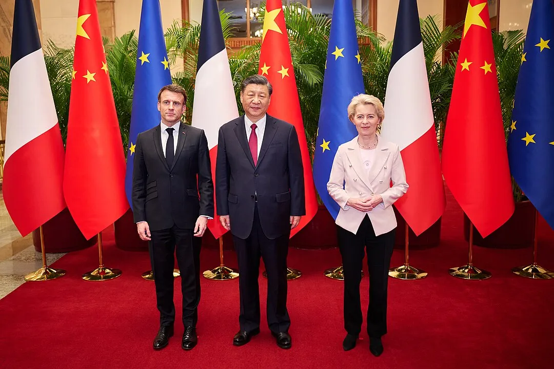 EU - CHINA - France Macron & EU President Von Der Leyen