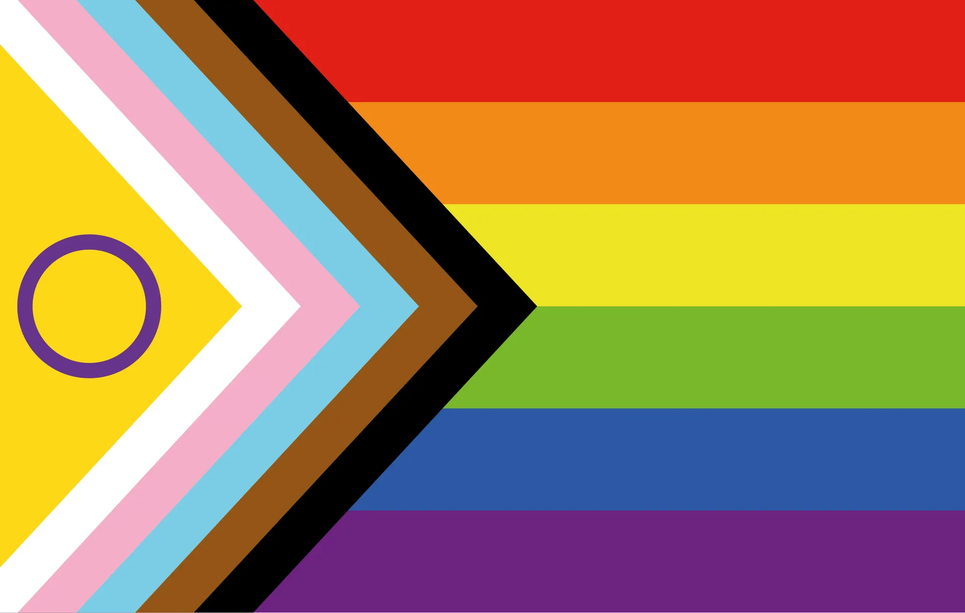 Valentino Vecchietti's intersex-inclusive Progress Pride Flag (2021–present)

