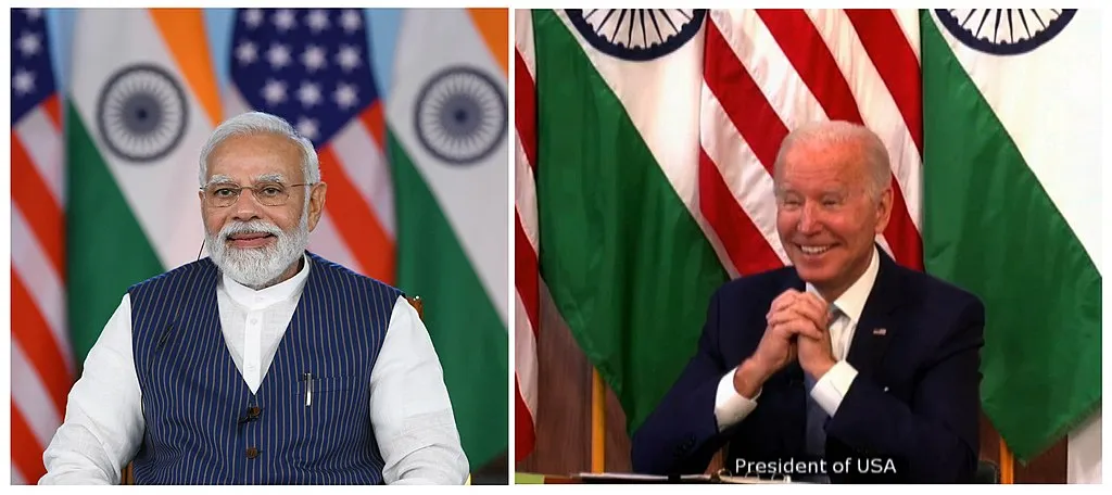 File:Narendra Modi interacting with the President of the United States of America, Mr. Joe Biden, during the India-US virtual summit, in New Delhi on April 11, 2022.jpg
