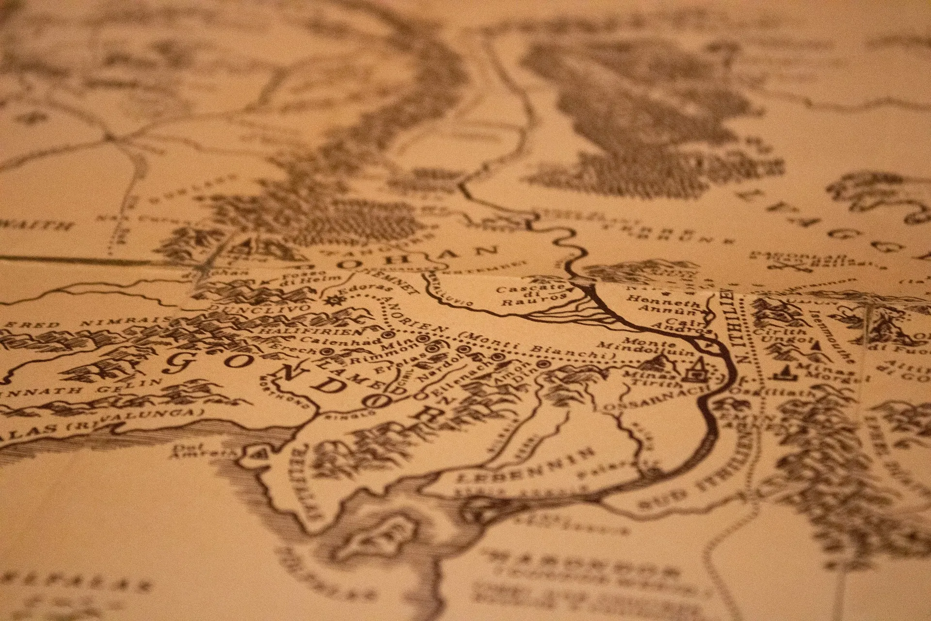 Middle-earth Map Gondor LOR JRR