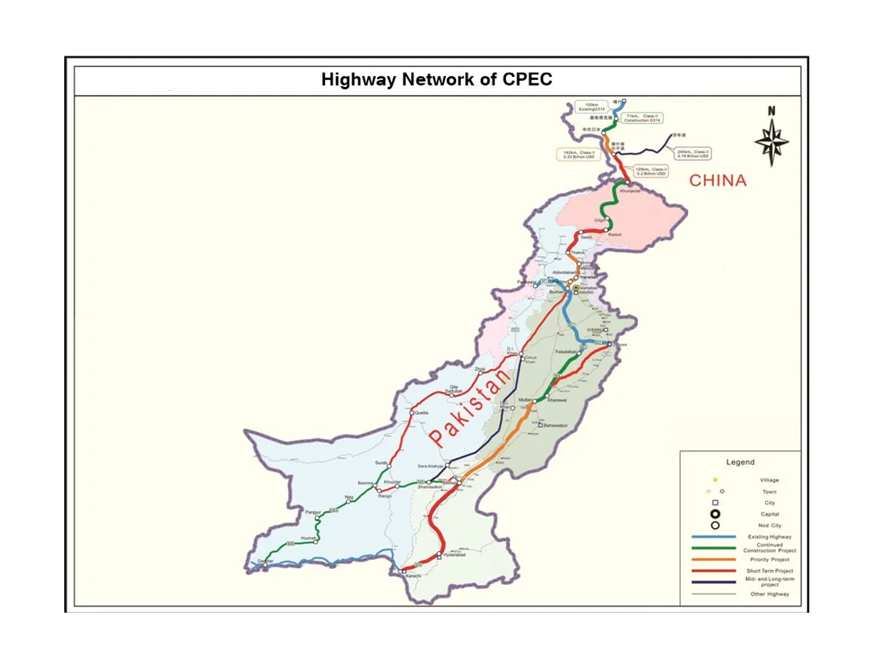 Pakistan - CPEC China Pakistan Economic Corridor Roadway Network
