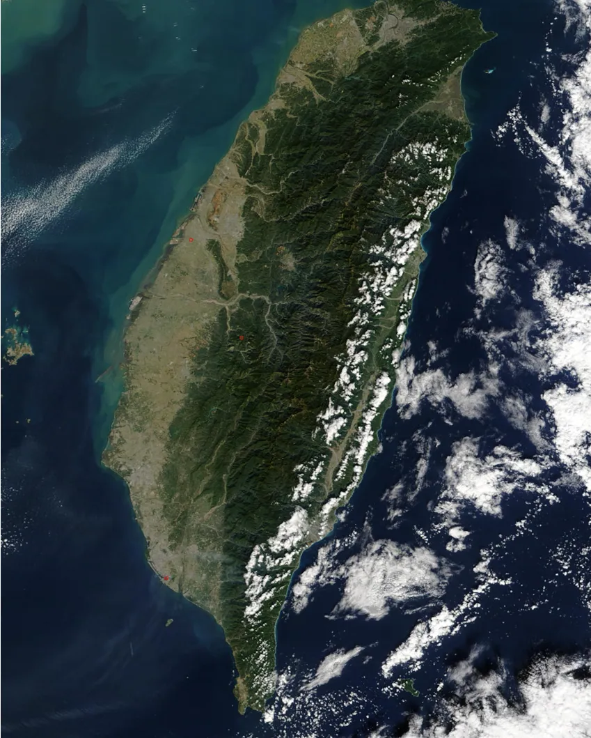 Taiwan Geography from NASA Sattelite Landscape