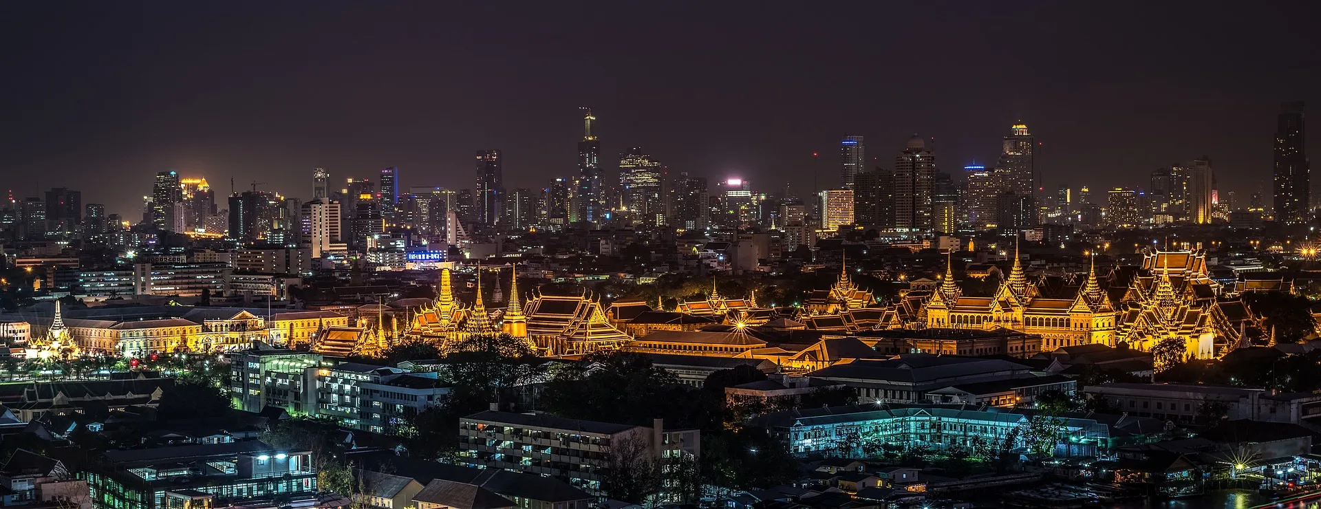 Thailand Bangkok night scape at grand-palace