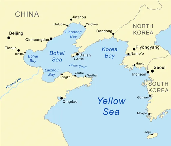 Yellow Sea Geography Map