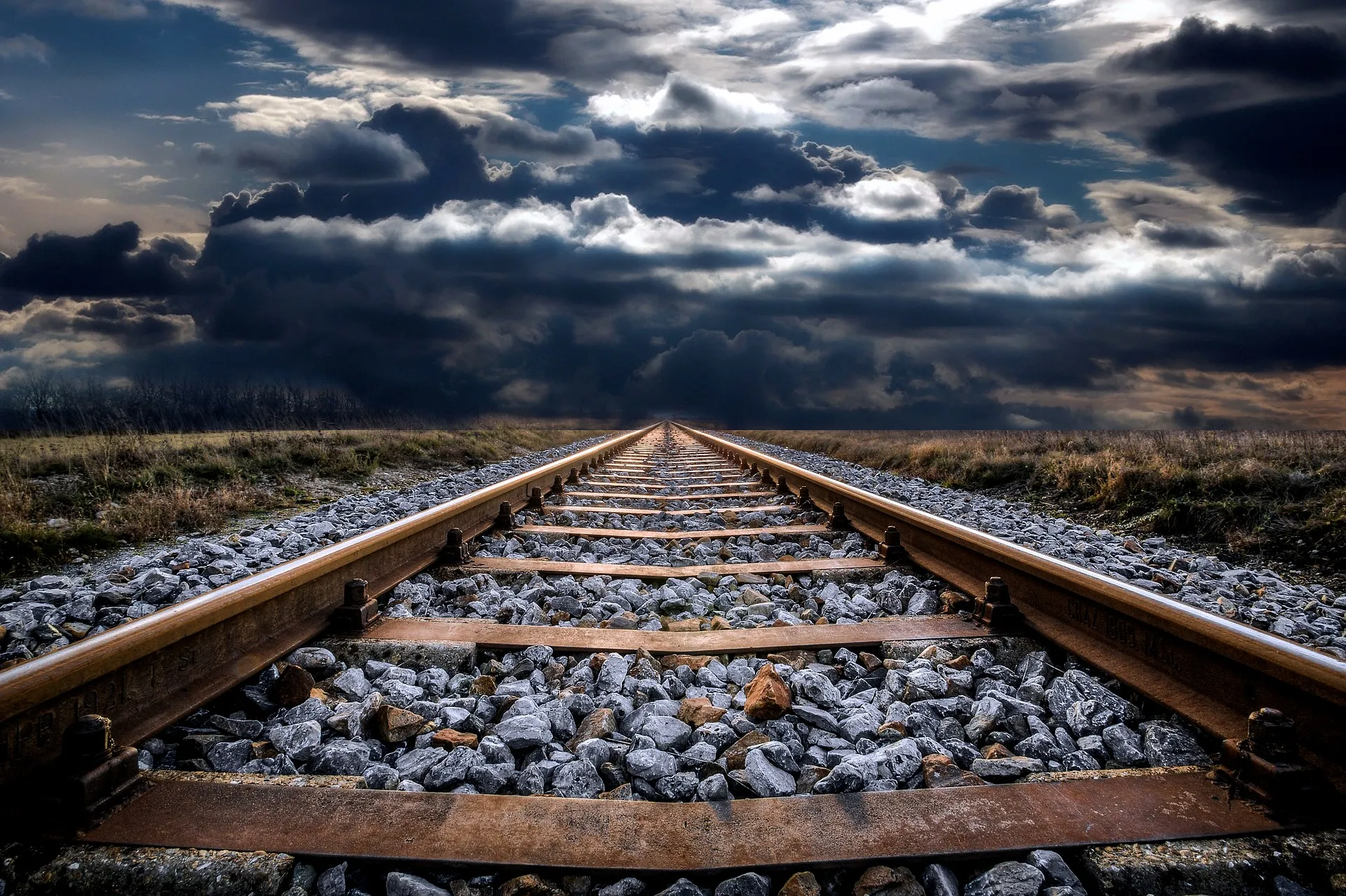 railway-track going into distance