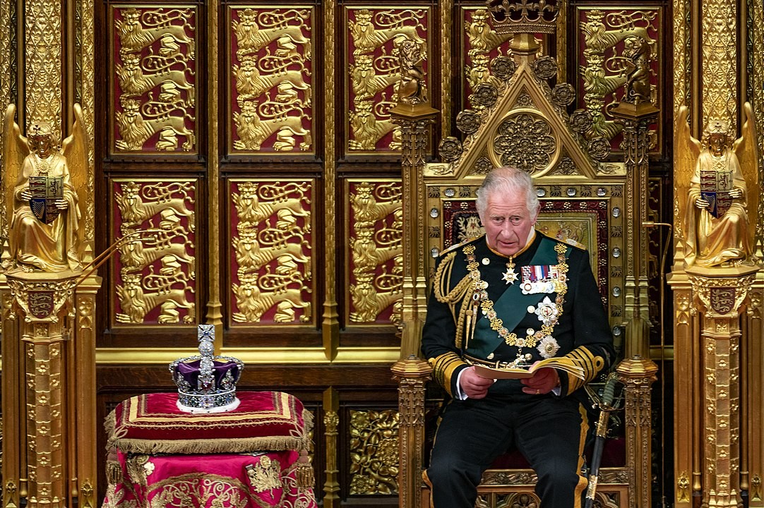 King Charles III Delivering the Queen's Speech to the British Parliament