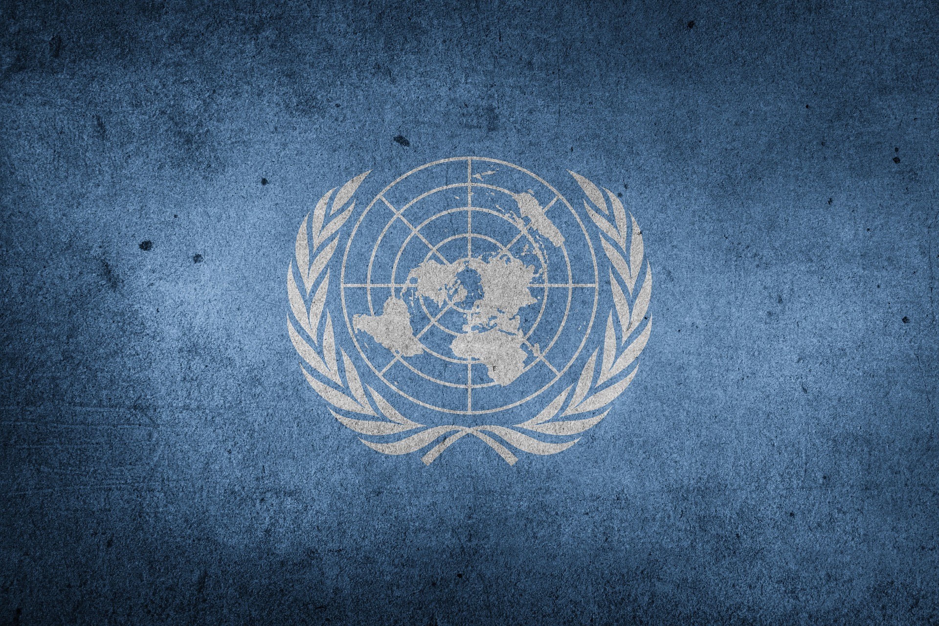 United Nations Flag Grunge Blue